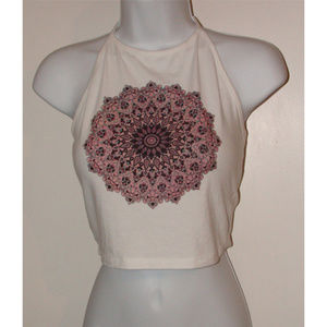 NWT Brandy melville kaleidoscope crop halter top S